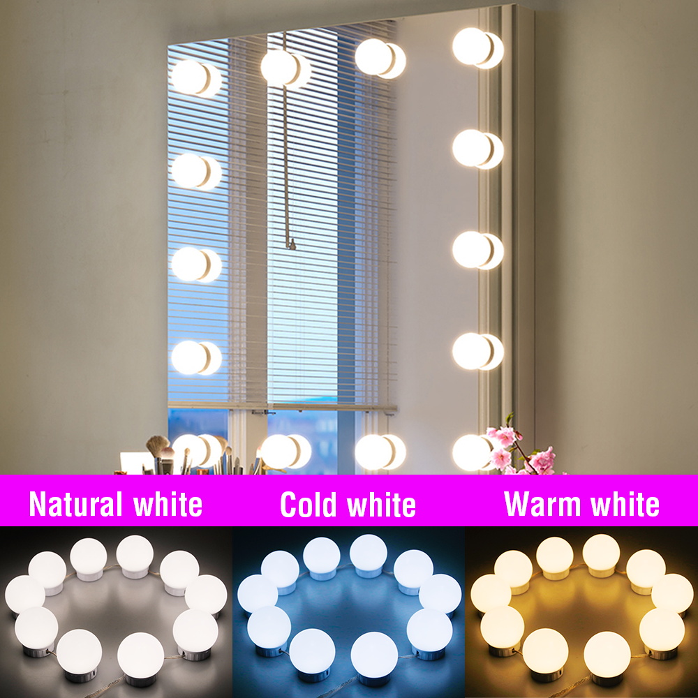 Dressing Table Vanity With Lighted Mirror - Lampes LED USB pour miroir de