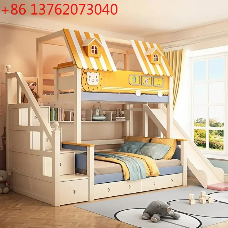 Lit superposé en bois pour enf - Bunk Bed With Stairs And Slide avis et prix