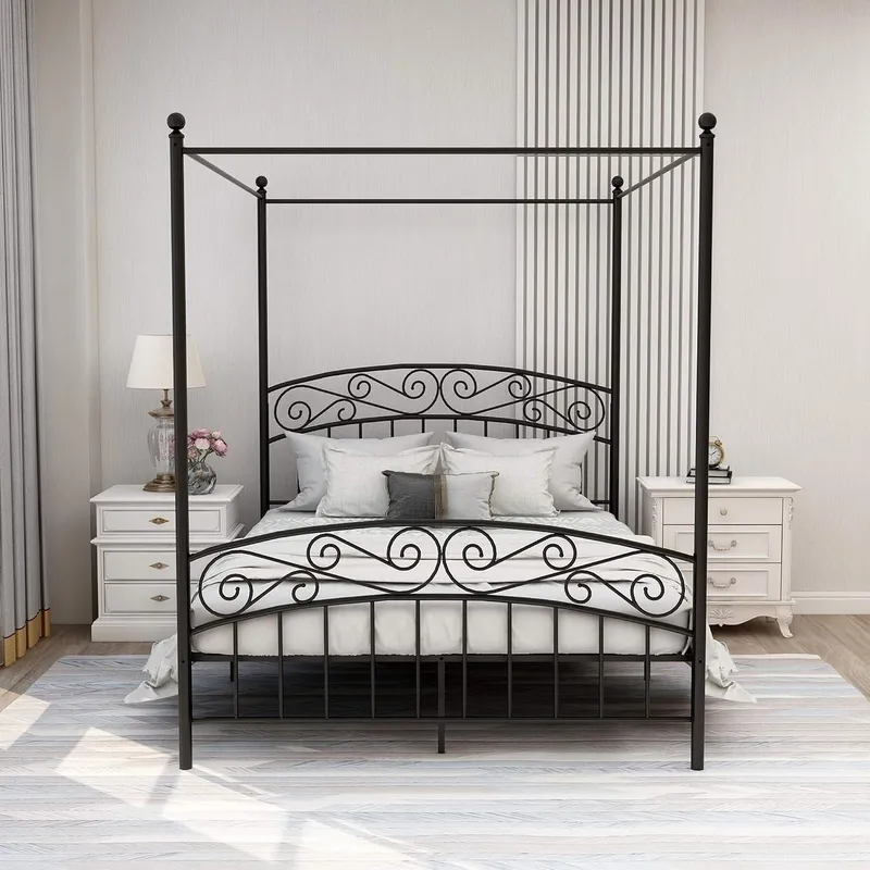 Cadre de lit à baldaquin Queen - Canopy Bed Frame Metal Queen avis et prix