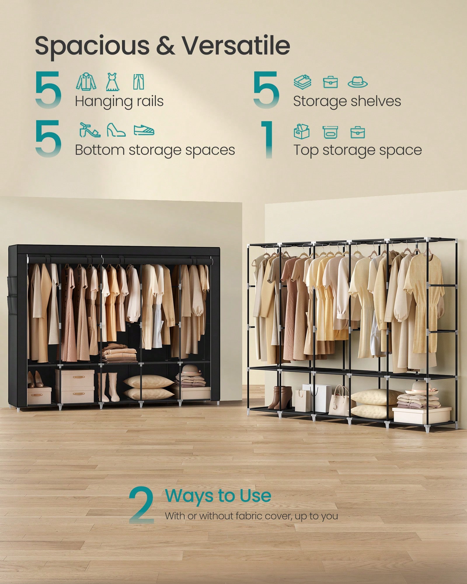 Armoire portable extra large d - Wardrobe Closet Portable Fabric Cover avis et prix