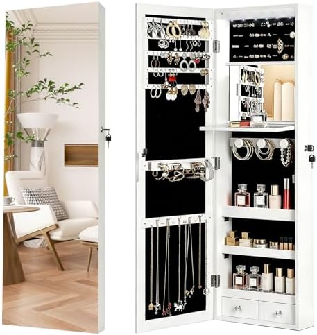 Armoire à bijoux verrouillable - Full Length Mirror Jewelry Armoire avis et prix