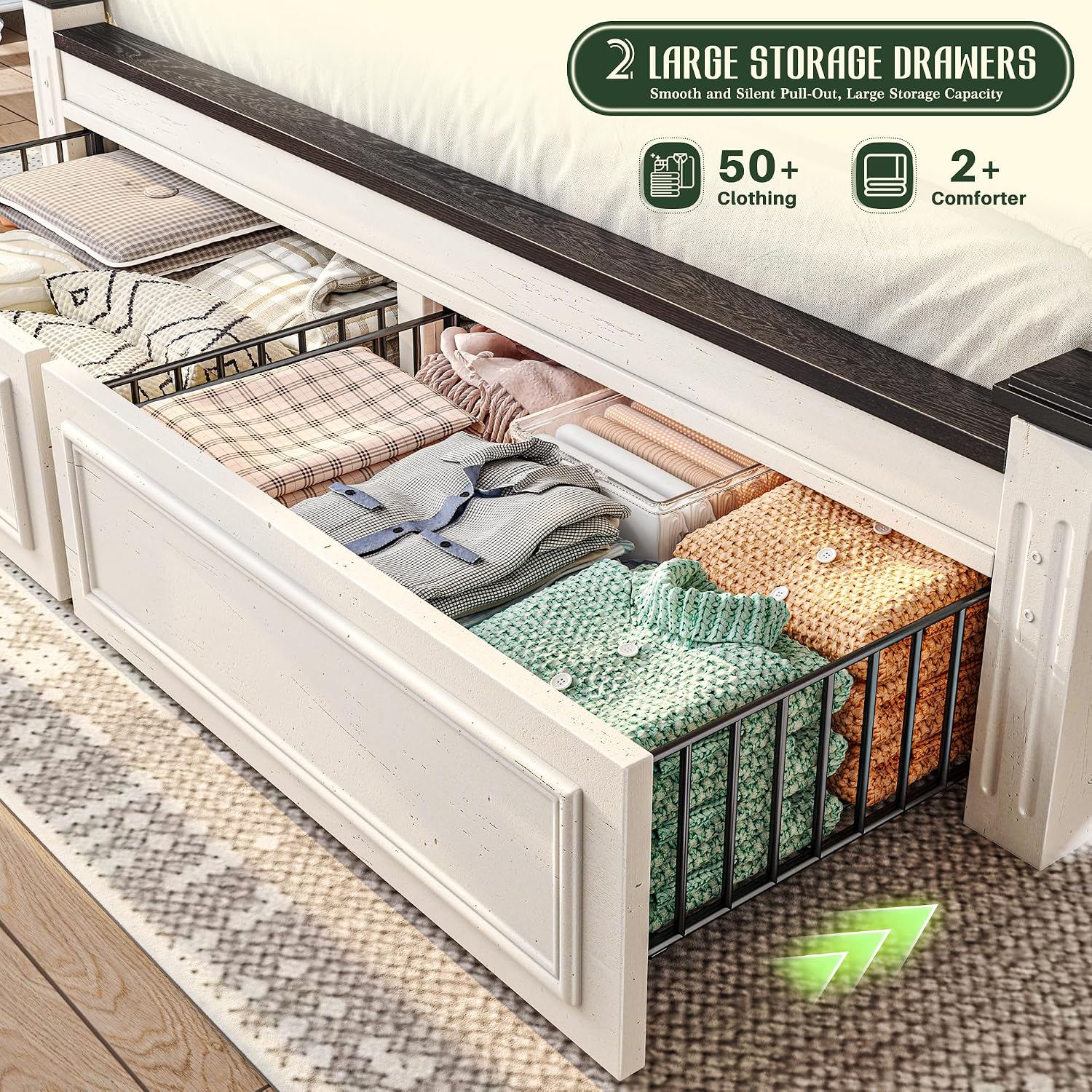 Cadre de lit King Size avec tê - King Size Bed Frame With Storage Drawers avis et prix
