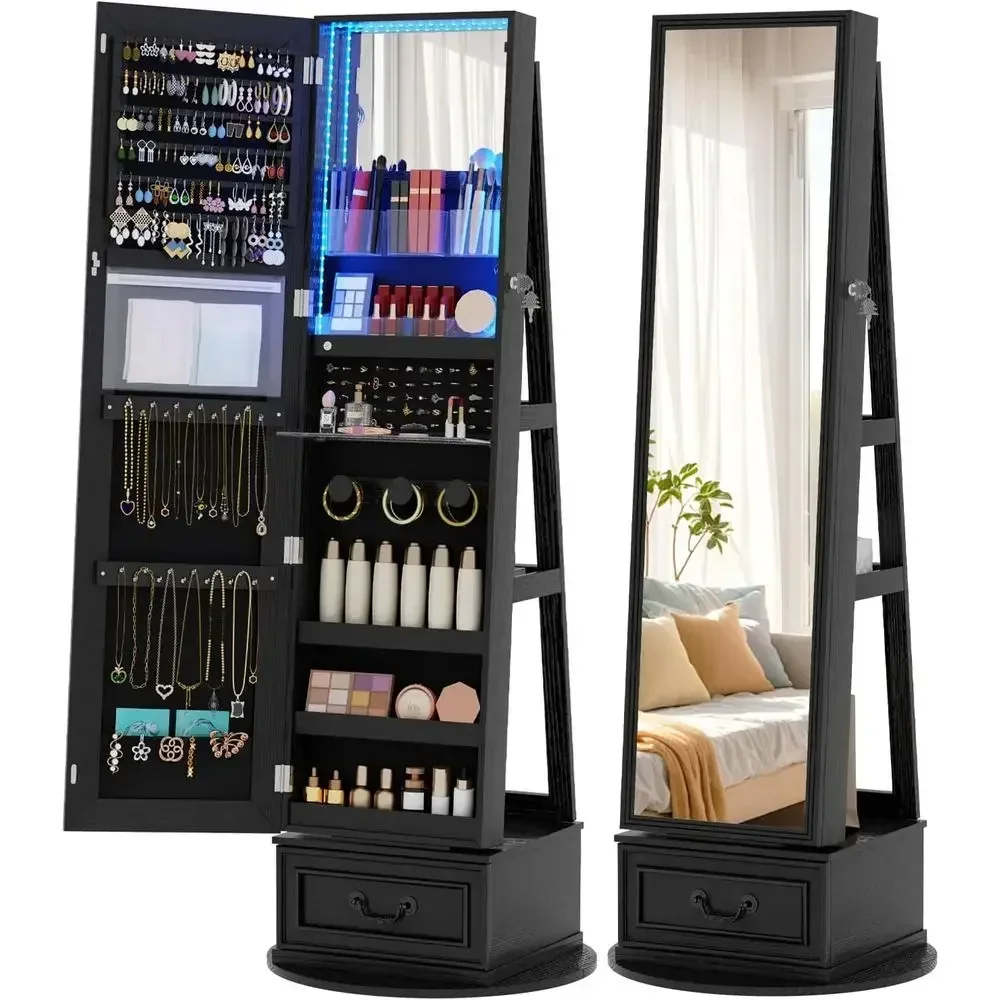 360 °   Armoire à bijoux pivot - Full Length Mirror Jewelry Armoire avis et prix