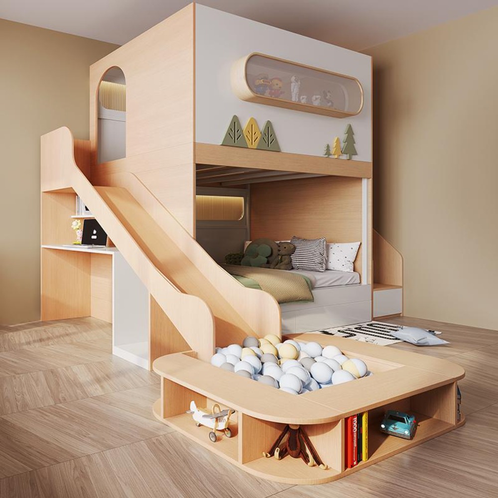 Lit superposé en forme de caps - Bunk Bed With Stairs And Slide avis et prix