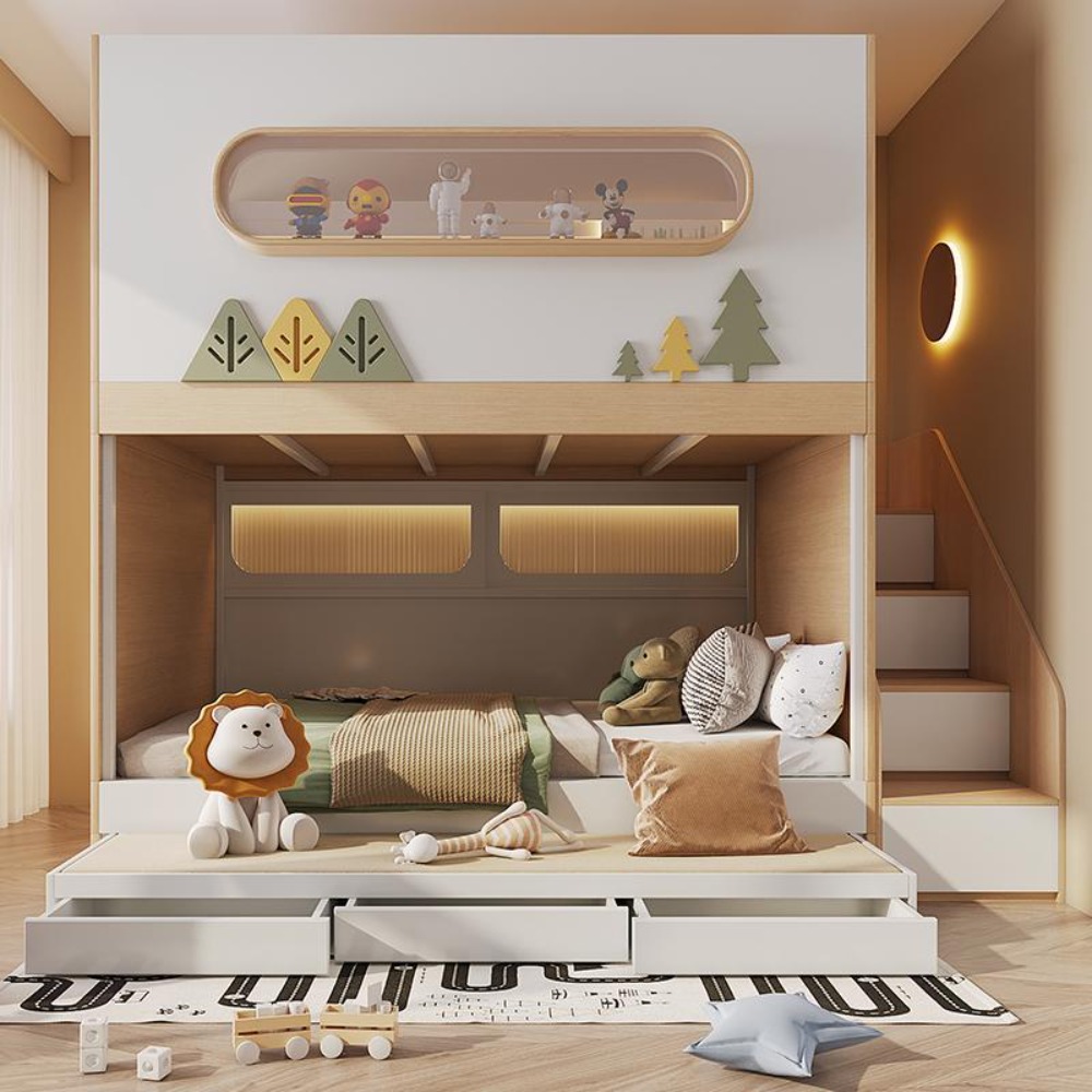 Lit superposé en forme de caps - Bunk Bed With Stairs And Slide avis et prix