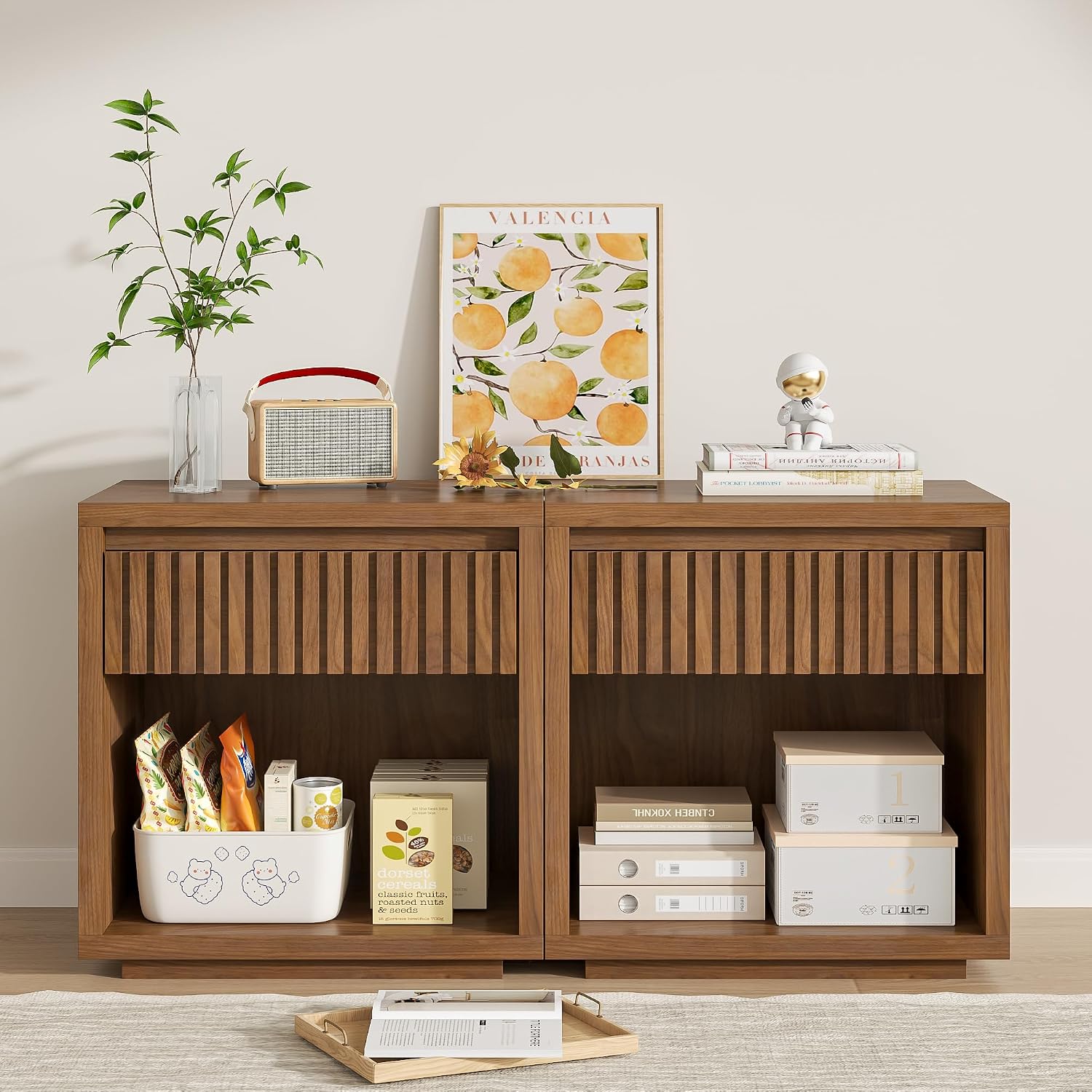 Ensemble de 2 tables de chevet - Solid Wood Nightstand 2 Drawers avis et prix