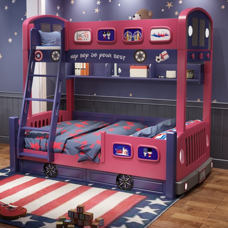 Lit superposé en bois pour enf - Bunk Bed With Stairs And Slide avis et prix