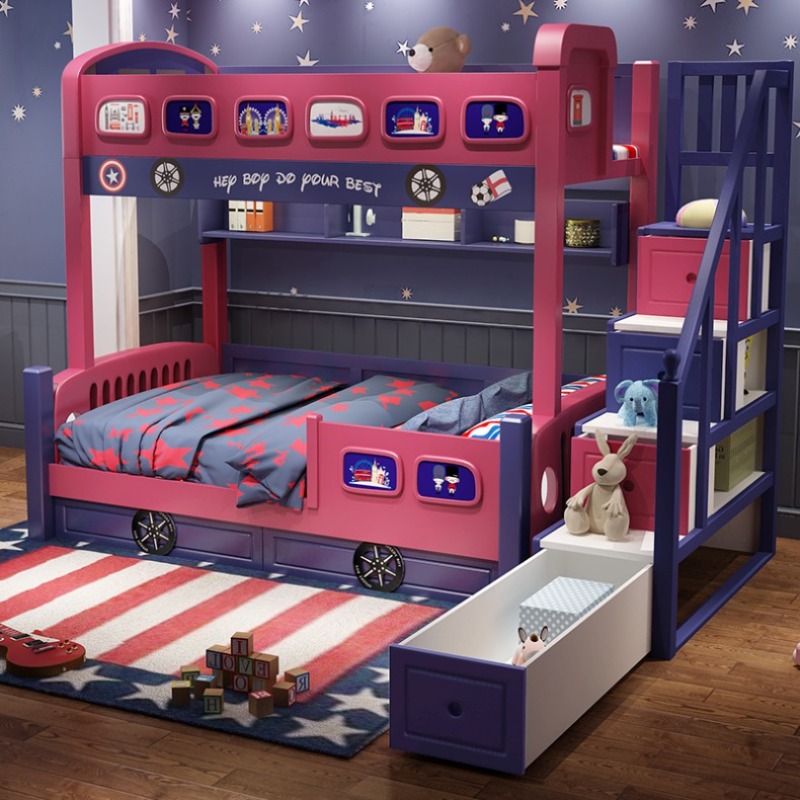 Lit superposé en bois pour enf - Bunk Bed With Stairs And Slide avis et prix