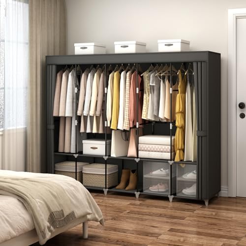 Armoire portable de grande cap - Wardrobe Closet Portable Fabric Cover avis et prix