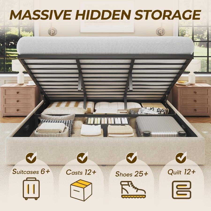 Cadre de lit avec rangement in - Gas Lift Storage Bed Hydraulic avis et prix
