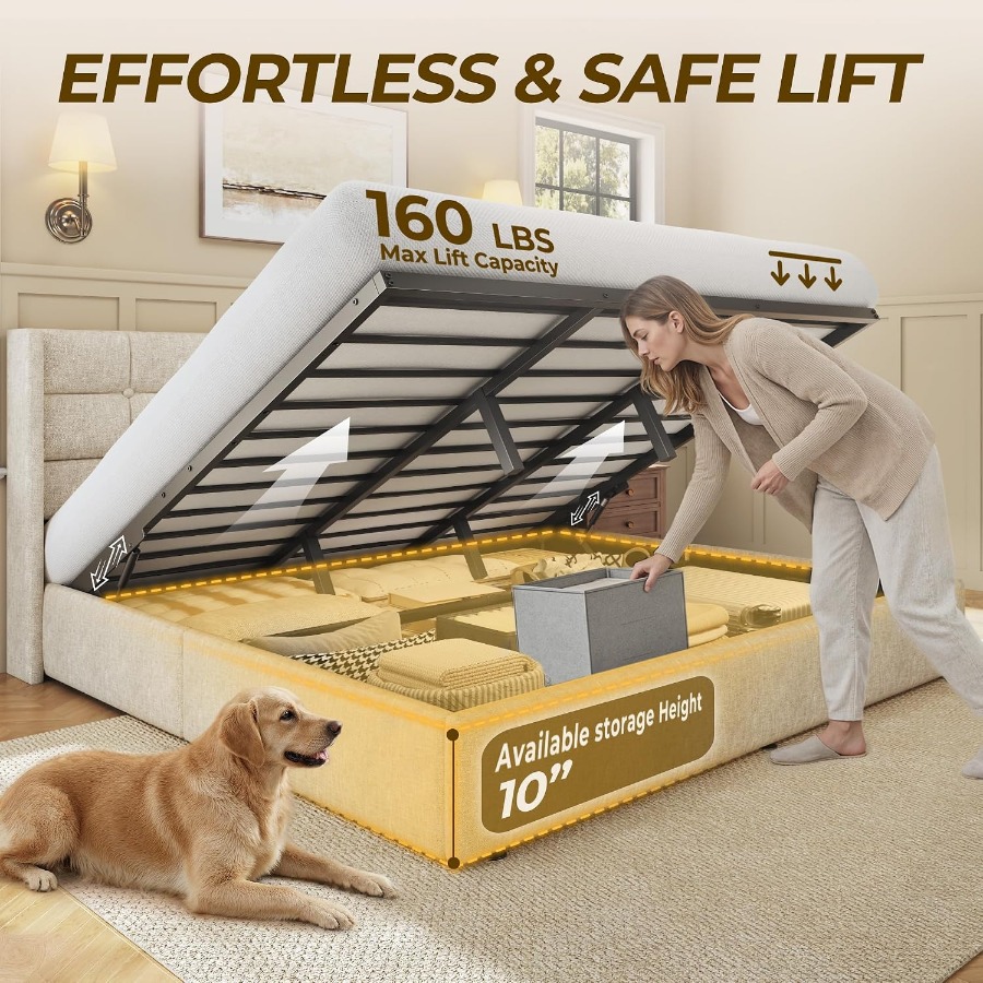 Cadre de lit avec rangement in - Gas Lift Storage Bed Hydraulic avis et prix
