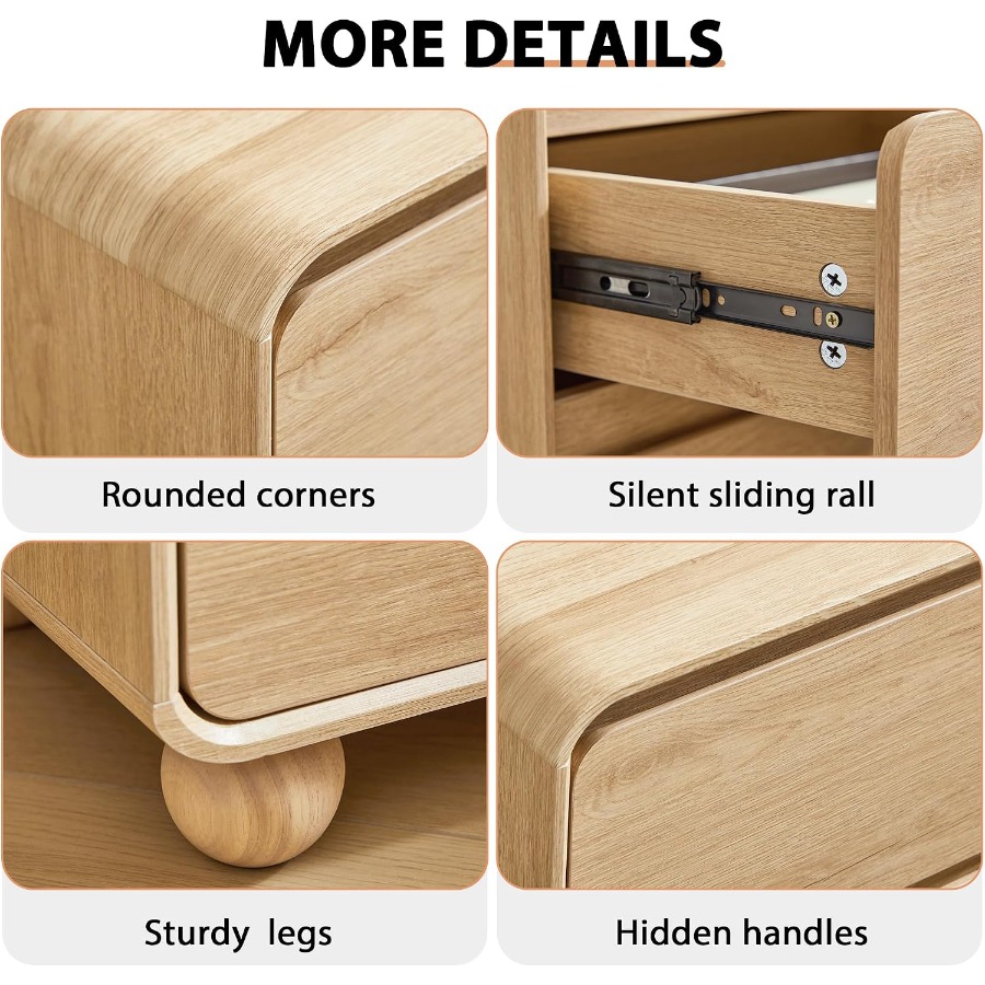 Petite table de chevet avec 2  - Solid Wood Nightstand 2 Drawers avis et prix